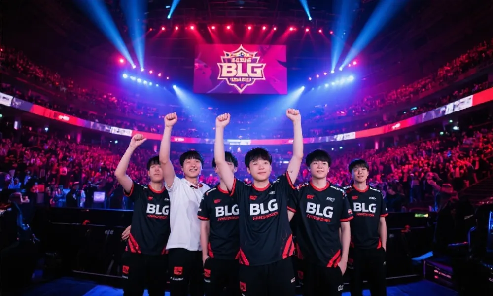 BLG战队庆祝胜利